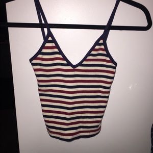 Brandy Melville striped v-neck cropped cami